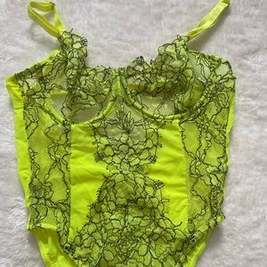 Yellow lace bodysuit